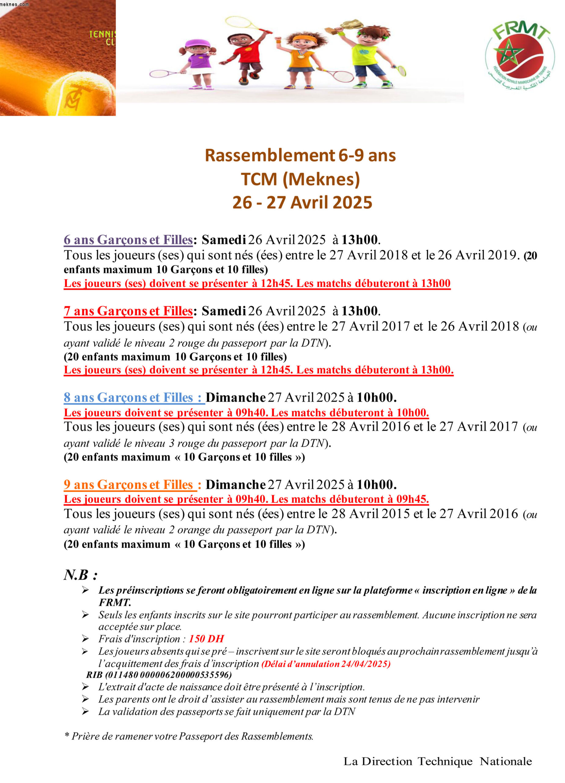 TENNIS-RASSEMBLEMENT-TCM-MEKNES