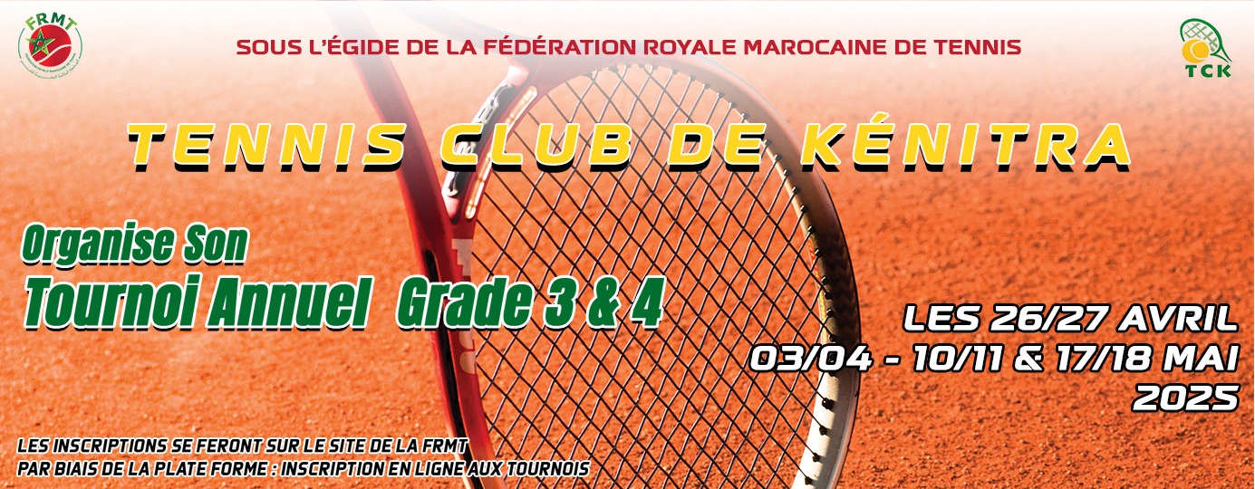 TOURNOI TCK GRADE 3-4 du Sam. 3 Mai 2025 au Dim. 25 Mai 2025